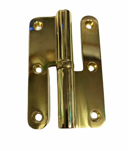 CERNIERA POMELLA IN ZAMA OTTONATA 100x65 PER PORTE IN LEGNO DX/SX ORO LUCIDO