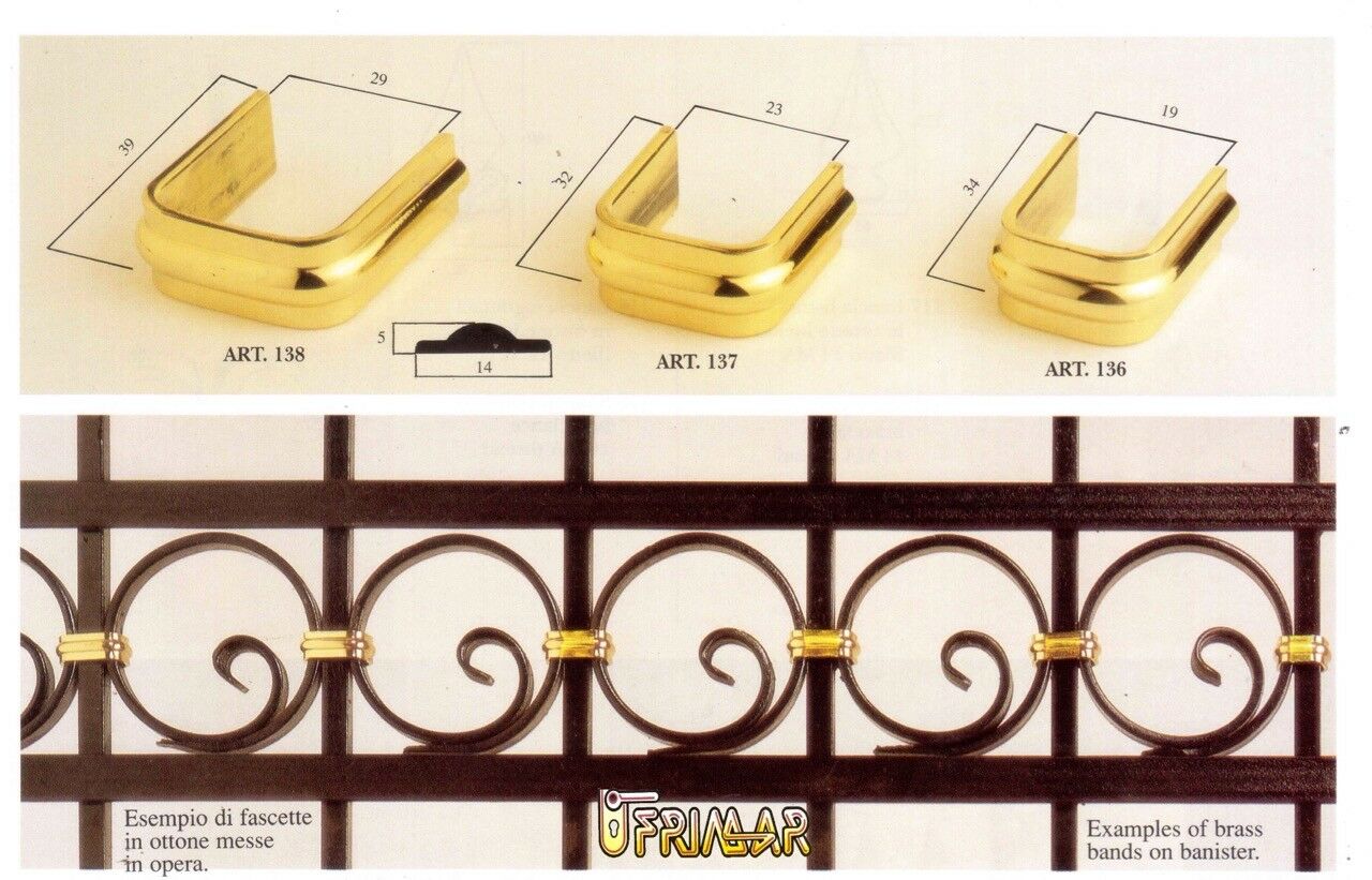 FASCETTE OTTONE D.mm.19x34 DECORAZIONE PER INFERIATE CANCELLI RINGHIERE SCALE