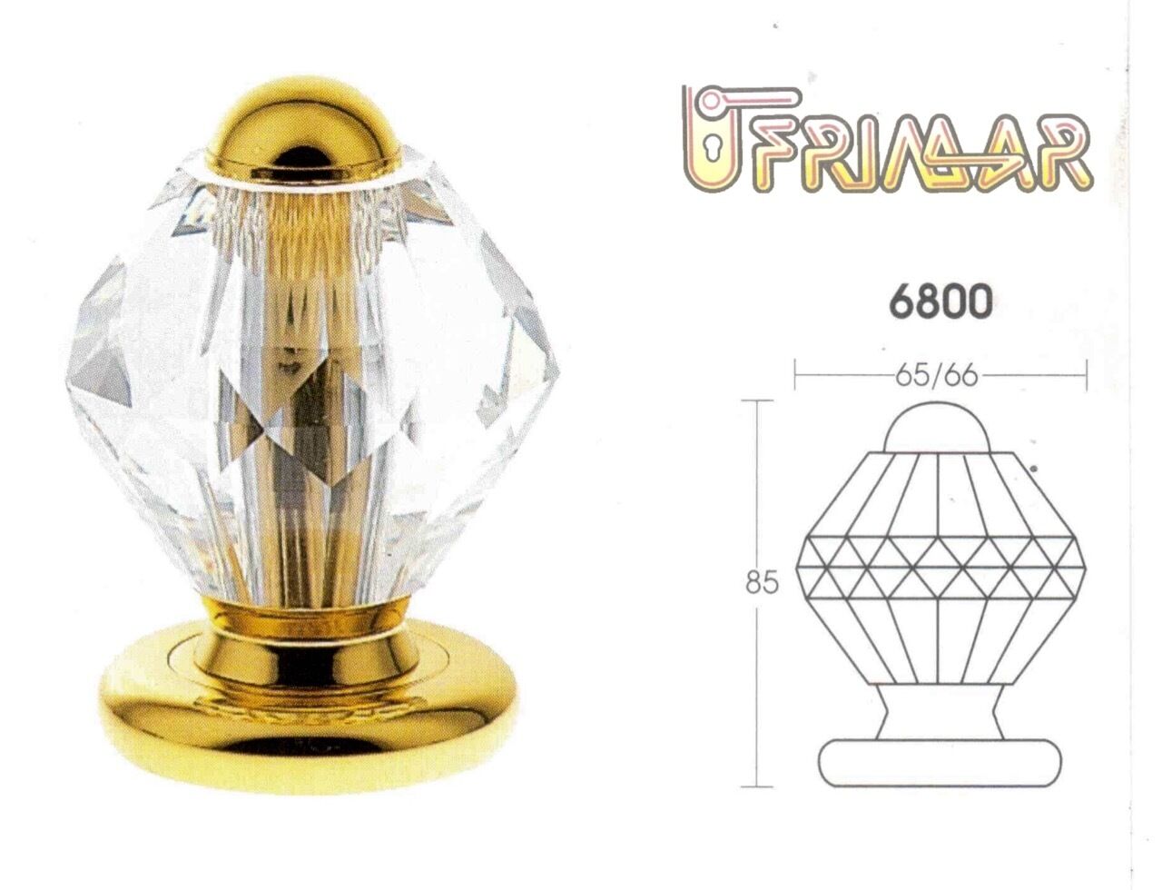 POMOLO PER PORTA PORTONE CRISTALLO SWAROVSKY d.mm.65 ORO GOLD GIREVOLE O FISSO