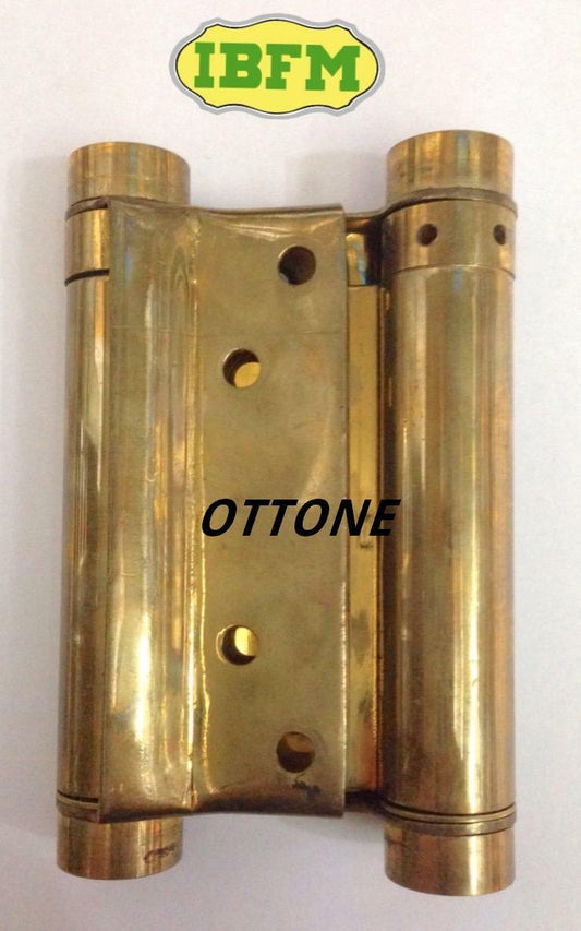 COPPIA CERNIERE A MOLLA BOMMER FAR WEST mm.100 IN OTTONE IBFM