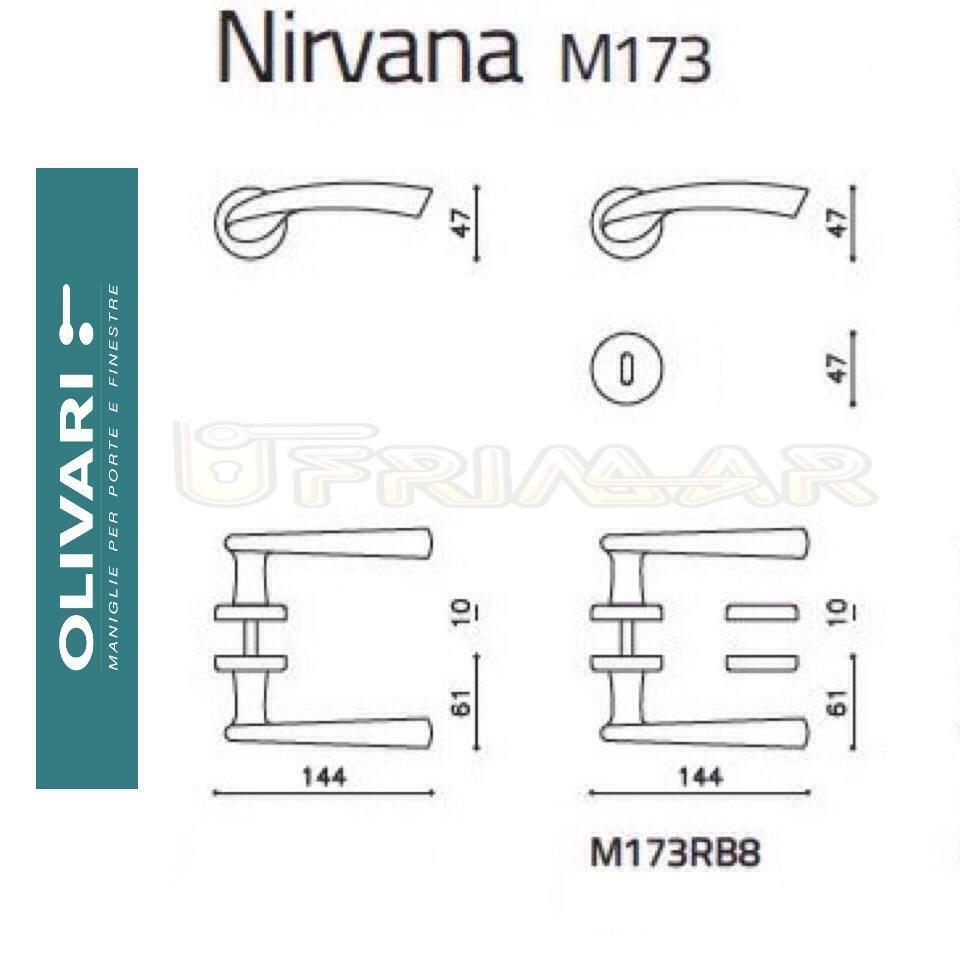 MANIGLIA OLIVARI NIRVANA M173RB8 CROMO LUCIDO Design MASSIMO IOSA GHINI