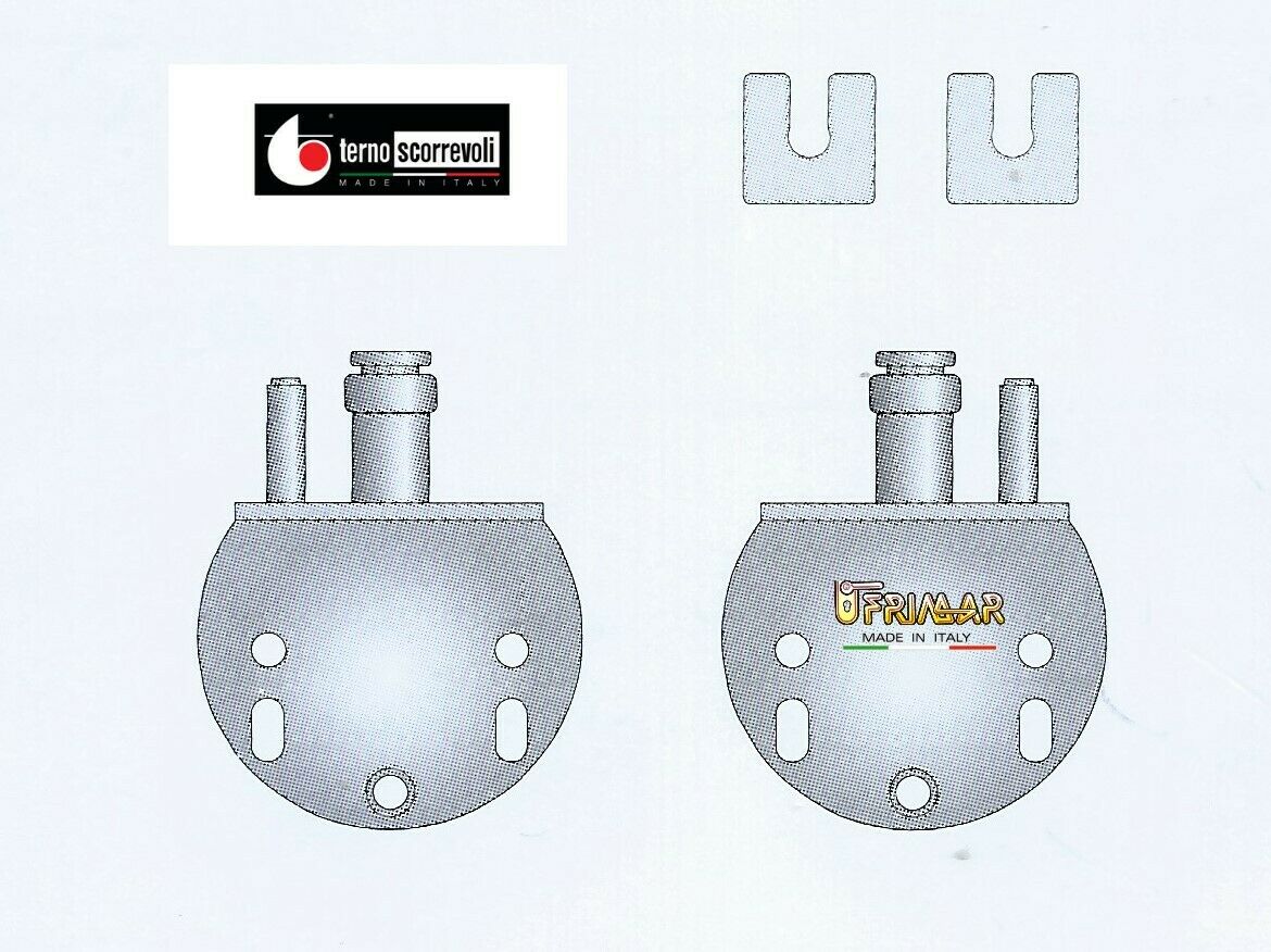 Kit per ante scorrevoli sovrapposte Terno 636 Guida superiore con fermo coppia