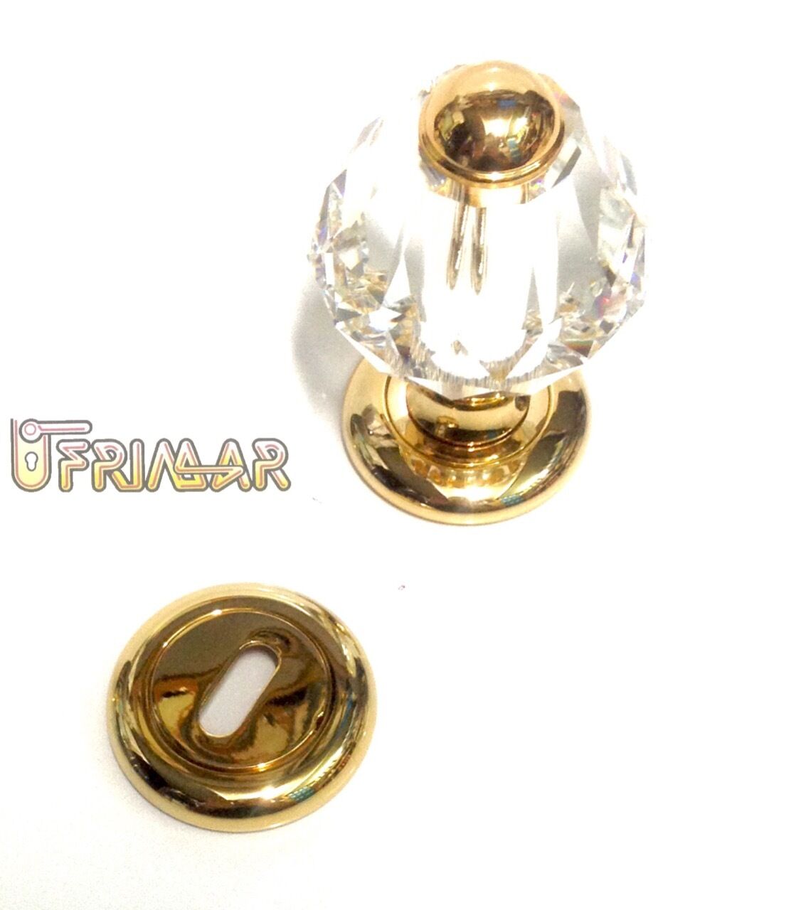 POMOLO PER PORTA PORTONE CRISTALLO SWAROVSKY d.mm.65 ORO GOLD GIREVOLE O FISSO