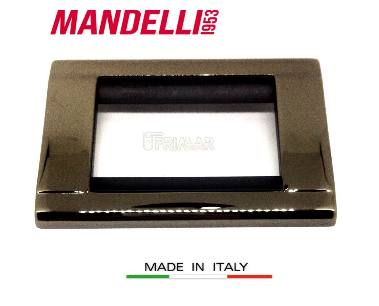 Coprinterruttore Placca Mandelli art.131 nero Mercurio 3 posti Living Bticino
