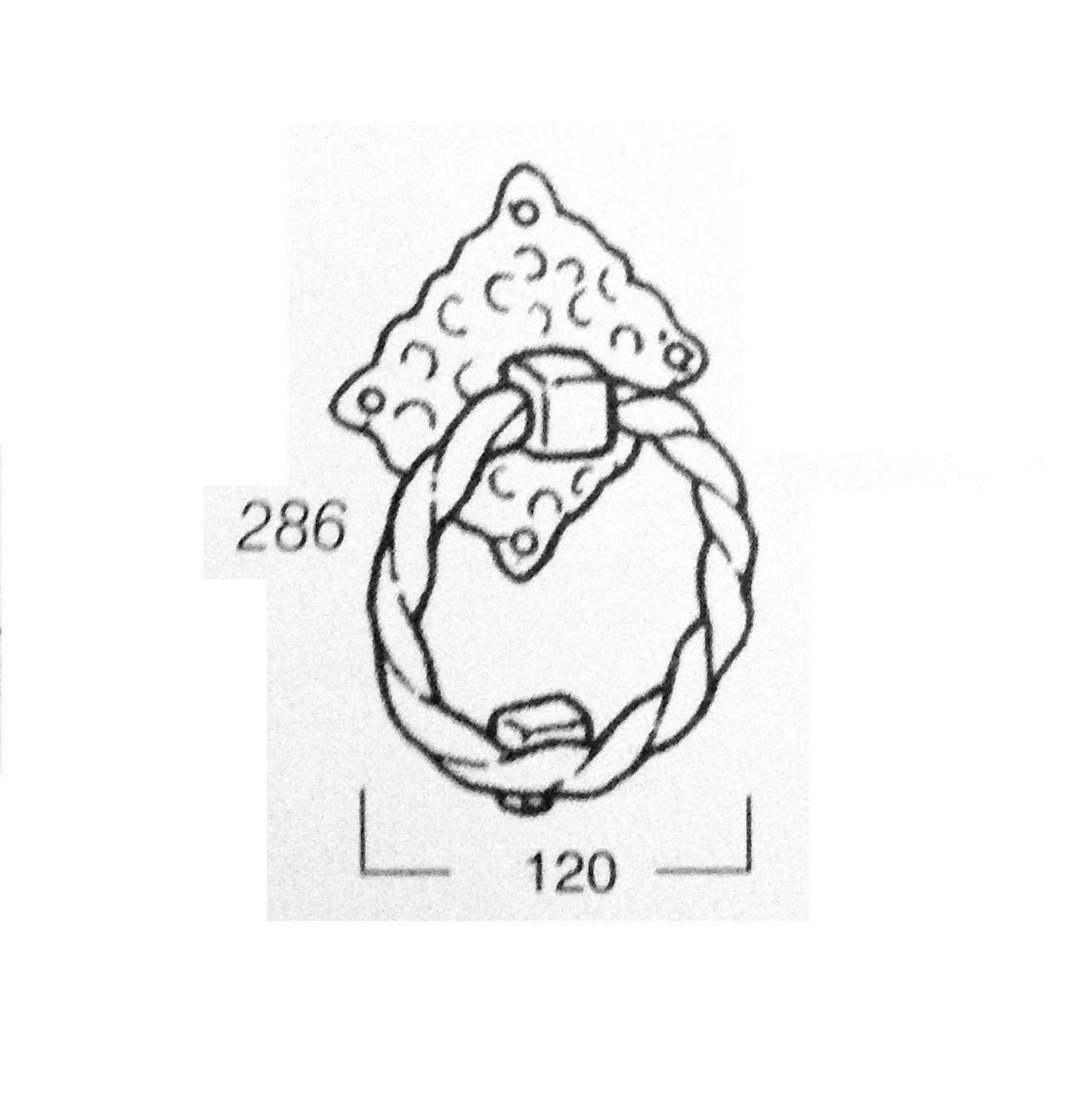 BATTENTE IN FERRO BATTUTO PER PORTE D.mm.105 serie MARMOLADA DIDIEFFE