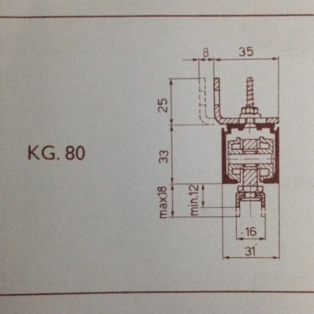 Kit Terno Scorrevoli portata KG.80 con binario cm.165 fissaggio a scomparsa