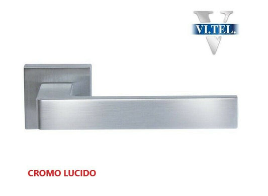 MANIGLIA PORTA CAPRI VITTEL CROMO LUCIDO COMPLETA DI BOCCHETTE CHIAVE COPPIA