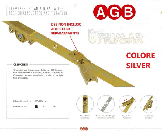 Cremonese AGB anta ribalta TESI A401101509 cm.200/220 GR9 per infissi legno