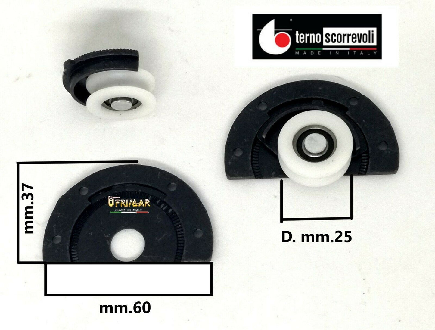 Kit per ante scorrevoli sovrapposte Terno art. 639 + 650 portata Kg.40 foro 35
