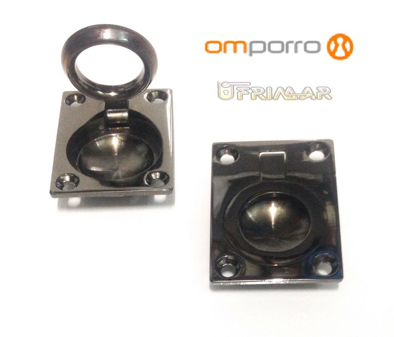 Maniglia incasso porte e mobili con anello Pieghevole mm.51x38 CANNA DI FUCILE