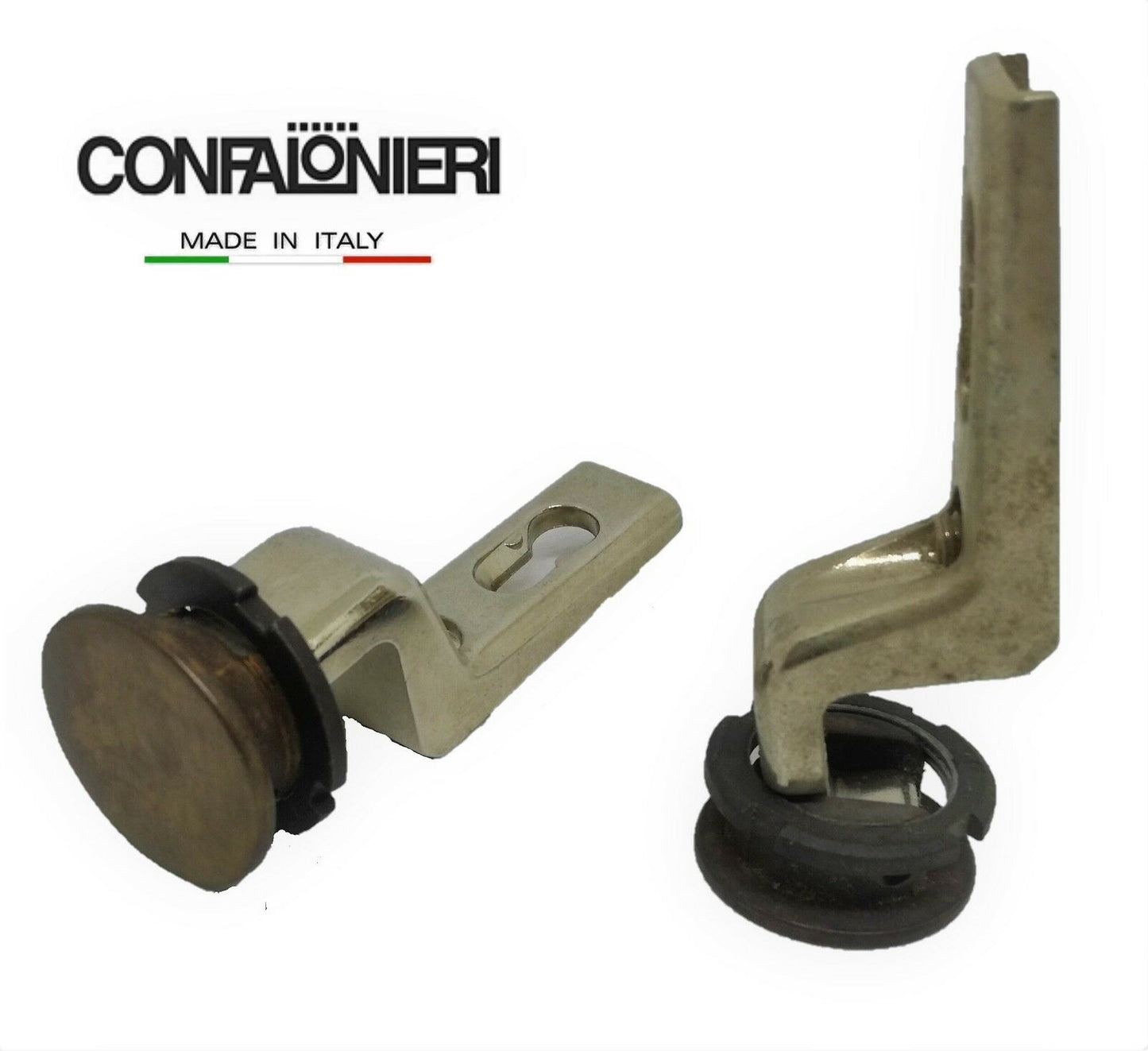 CERNIERA PER VETRO CONFALONIERI UCG 1030 BATTUTA INTERNA FORO D. mm.22 BRONZO