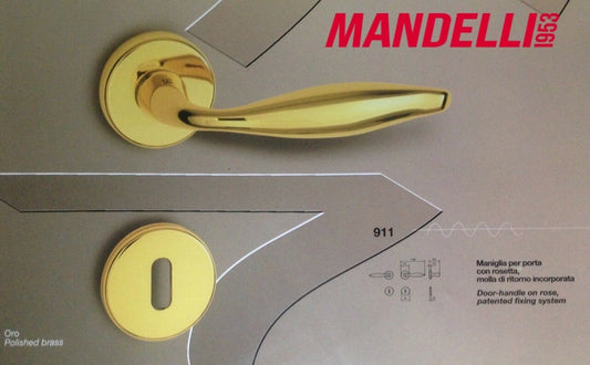 MANIGLIA PER PORTA MANDELLI KU' 911 ORO design Takahide Sano PER PORTE INTERNE