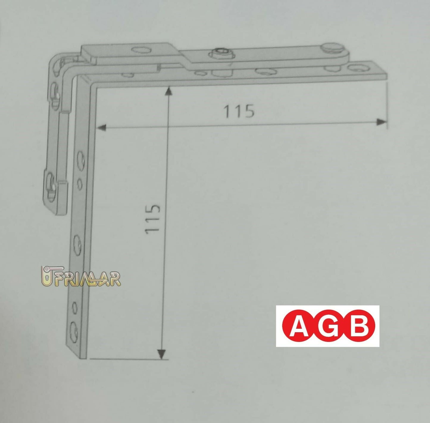 Angolare superiore AGB A343210700 per ferramenta a nastro TESI 01649624 Dx/Sx