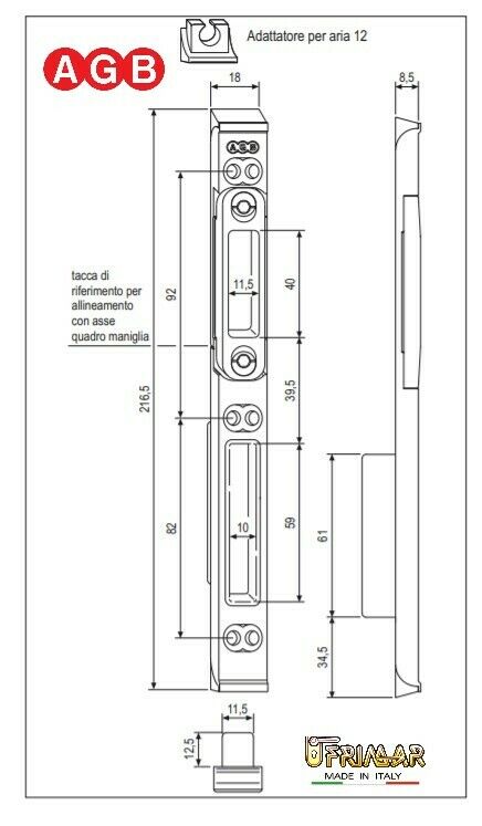 INCONTRO SCROCCO CATENACCIO SICURTOP AGB W11692.05.0  mm18x216x8,5 A12 00569504