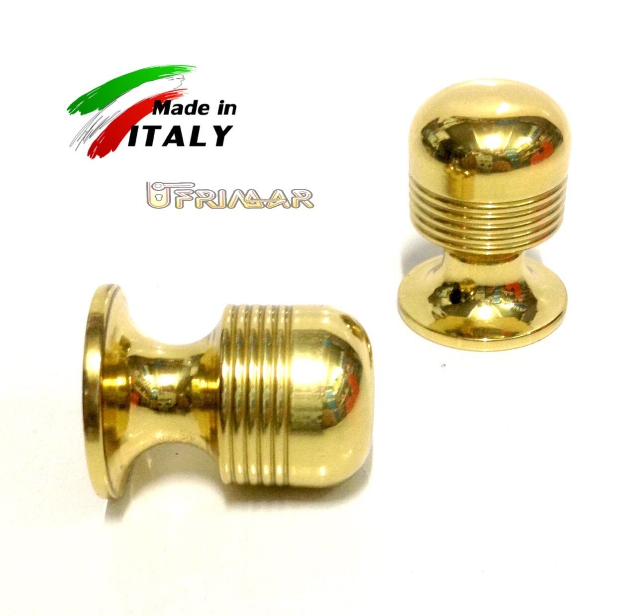 POMELLO PER MOBILI CASSETTI E ANTE IN OTTONE LUCIDO D.mm.22 MANDELLI ART.2001A