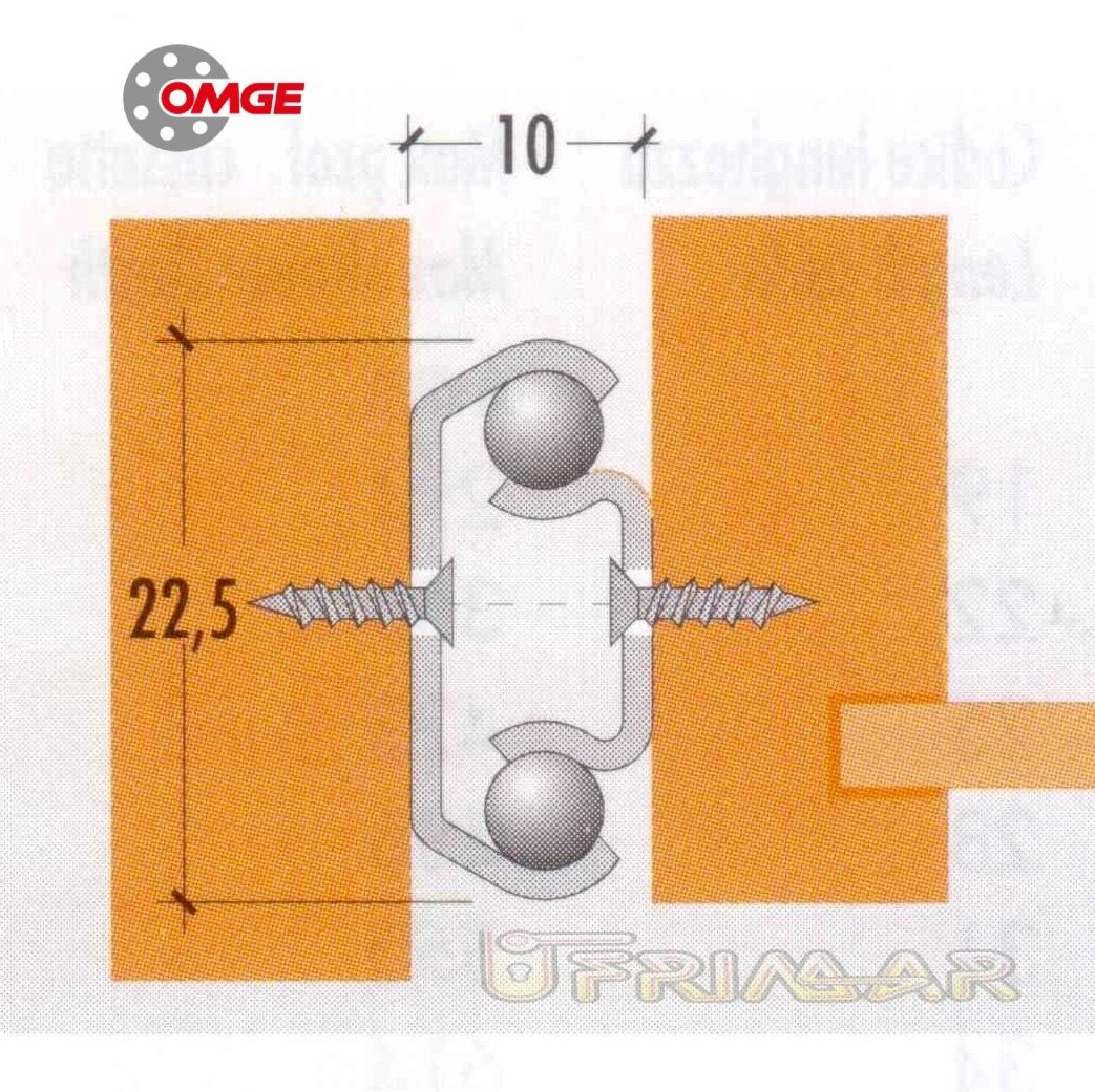 COPPIA GUIDE SCORREVOLI A SFERE X CASSETTI SERIE 352 mm. 600x22,5 Estr. Parziale