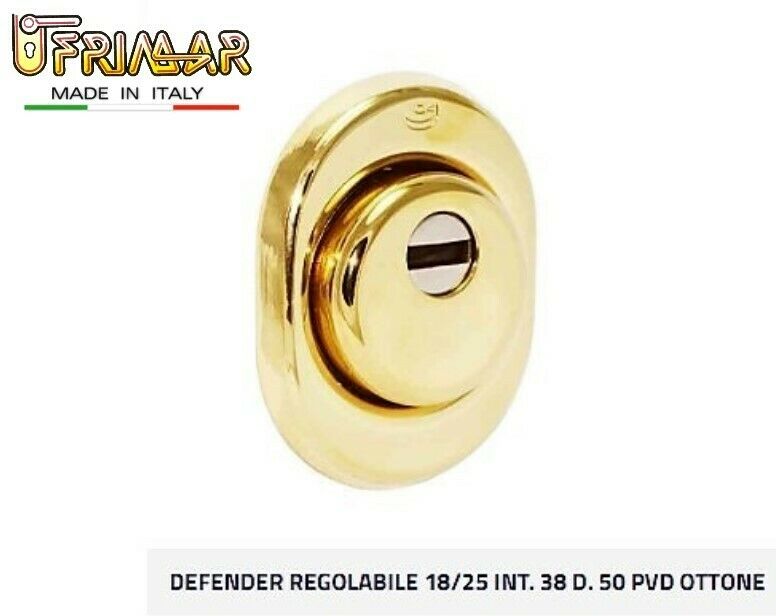 BOCCHETTA DEFENDER REGOLABILE mm.18/25 Int. 38 D.50 OTTONE PVD PROTEZIONE CORAZ.