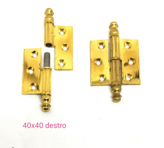 CERNIERE PER MOBILI ANTICHI BAROCCO TIPO PIANO mm.40x40 OTTONE Destra SFILABILE
