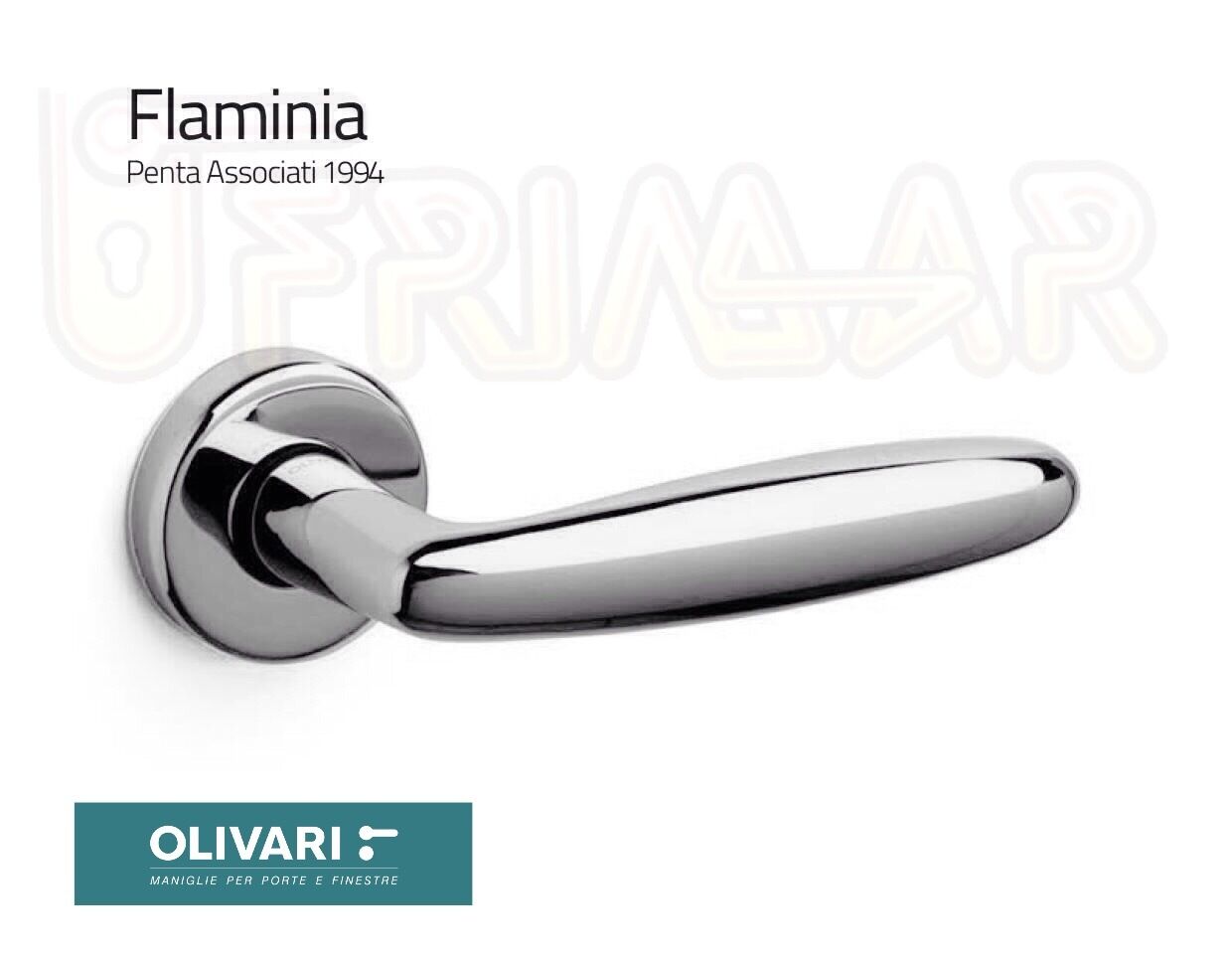 MANIGLIA PER PORTA OLIVARI FLAMINIA M159RB8 CROMO LUCIDO Design PENTA ASSOCIATI