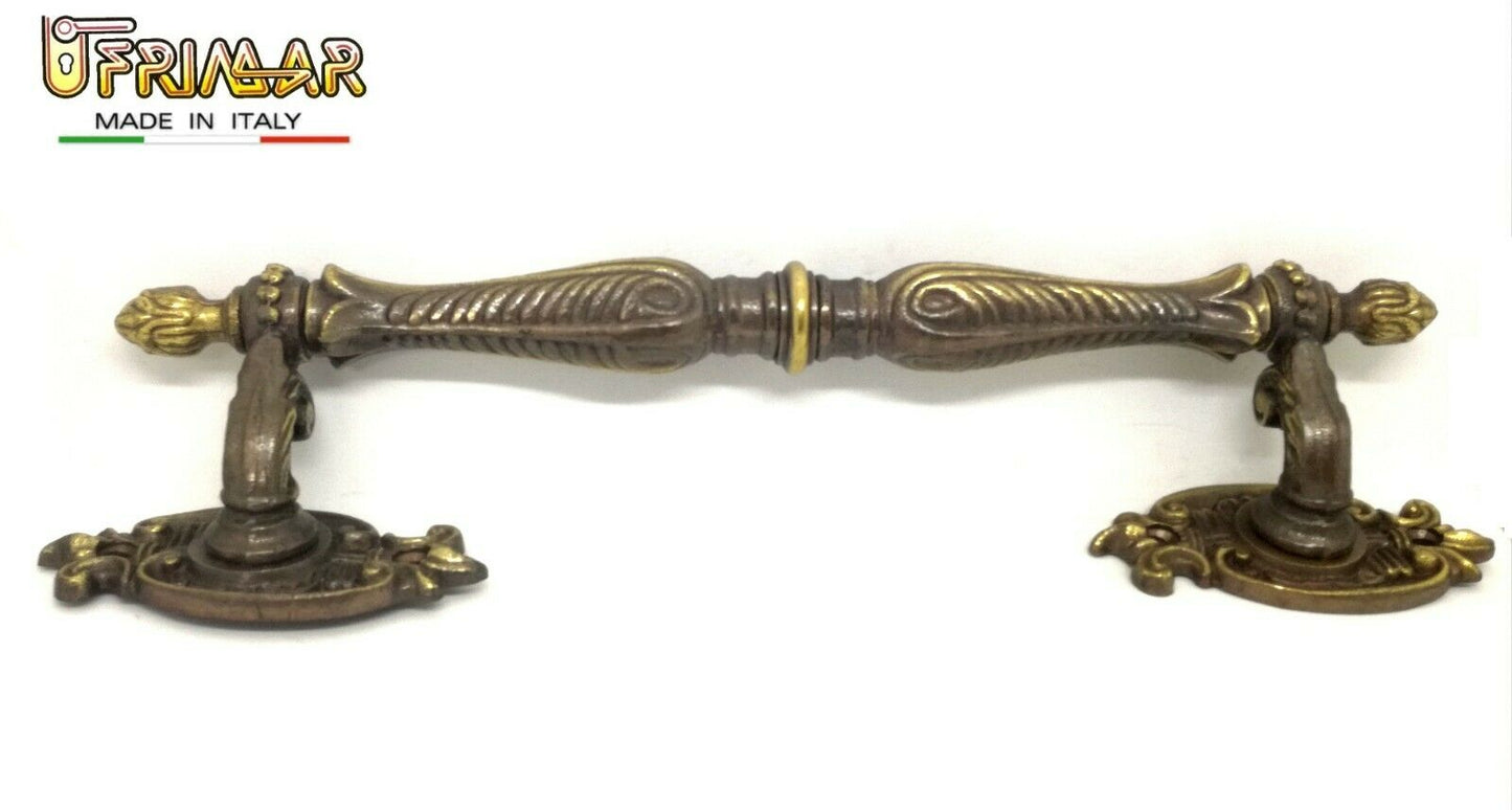 MANIGLIONE PER PORTA PORTONE MANIGLIA CLASSICA L. mm.265 OTTONE BRONZATO