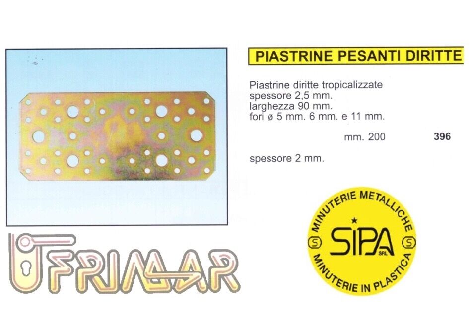 PIASTRA IN METALLO RETTANGOLARE DRITTA mm.200x90 PER TRAVI E COPERTURE IN LEGNO