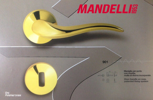 MANIGLIA PER PORTA MANDELLI FU' 901 ORO design Takahide Sano PER PORTE INTERNE