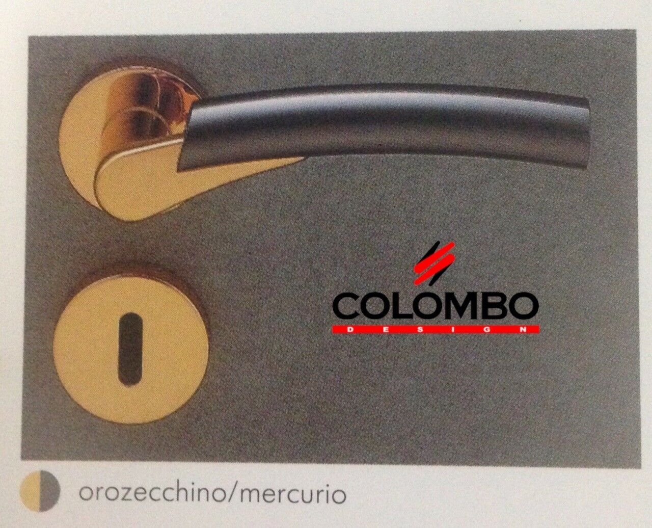MANIGLIA PER PORTA COLOMBO DESIGN MIXA CB21R ORO Z. + MERCURIO design BARTOLI