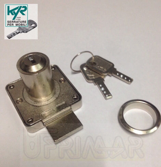 SERRATURA KYR ART.2.19 DA APPLICARE CON CILINDRO H.mm.26/31 D.19 PER CASSETTI