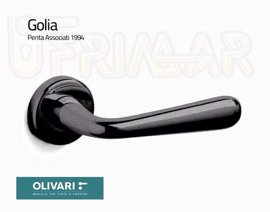 MANIGLIA OLIVARI GOLIA M160RB8 NERO OPACO CON ROSETTA Design PENTA ASSOCIATI