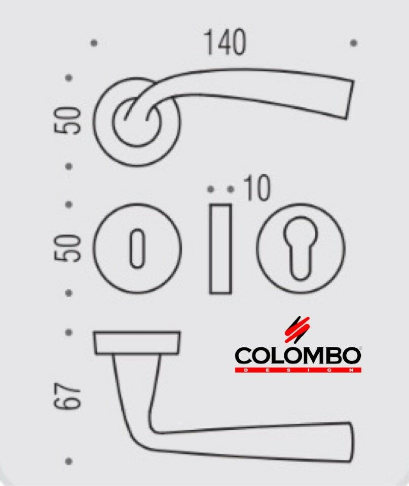MANIGLIA PER PORTA COLOMBO DESIGN EDO MH11R CROMAT design Makio Hasuike