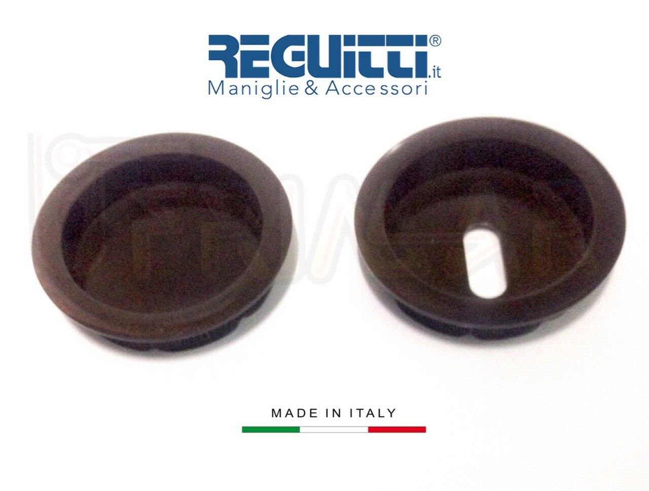 Placca  incasso tonda porte scorrevoli Reguitti 524 PI Bronzo con foro chiave