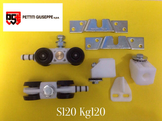 Scorrevoli in Kit portata KG.120 S120 con binario cm.190 Monosilent Pettiti