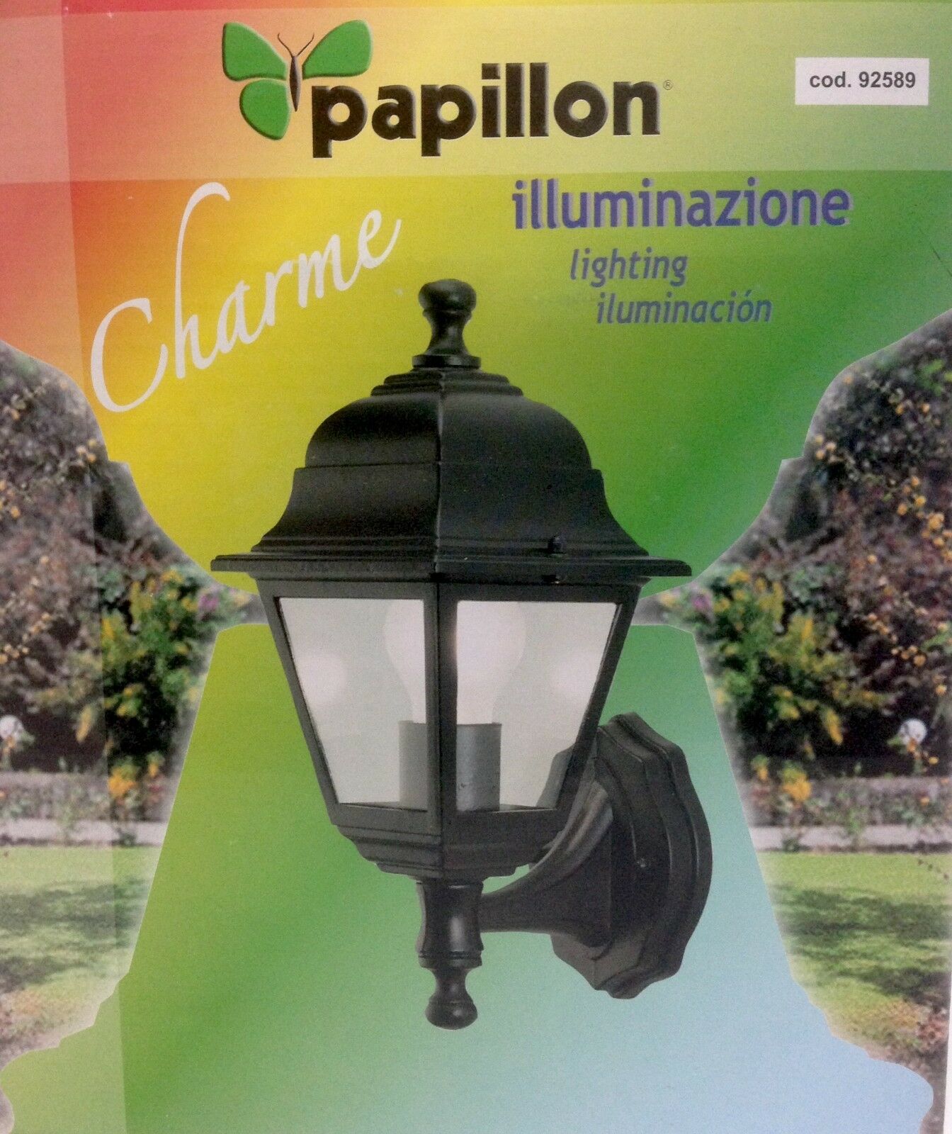 Lanterna da giardino CHARME ALTO Papillon 92579 colore Nero da esterno E27