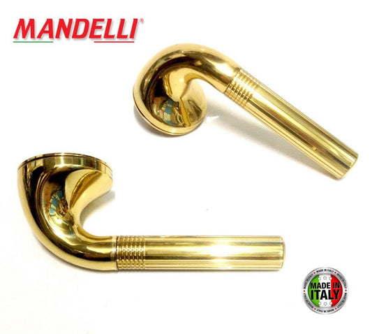 MANIGLIA PER PORTA MANDELLI serie CIRKULUS 3021 ORO LUCIDO design Paolo Nava