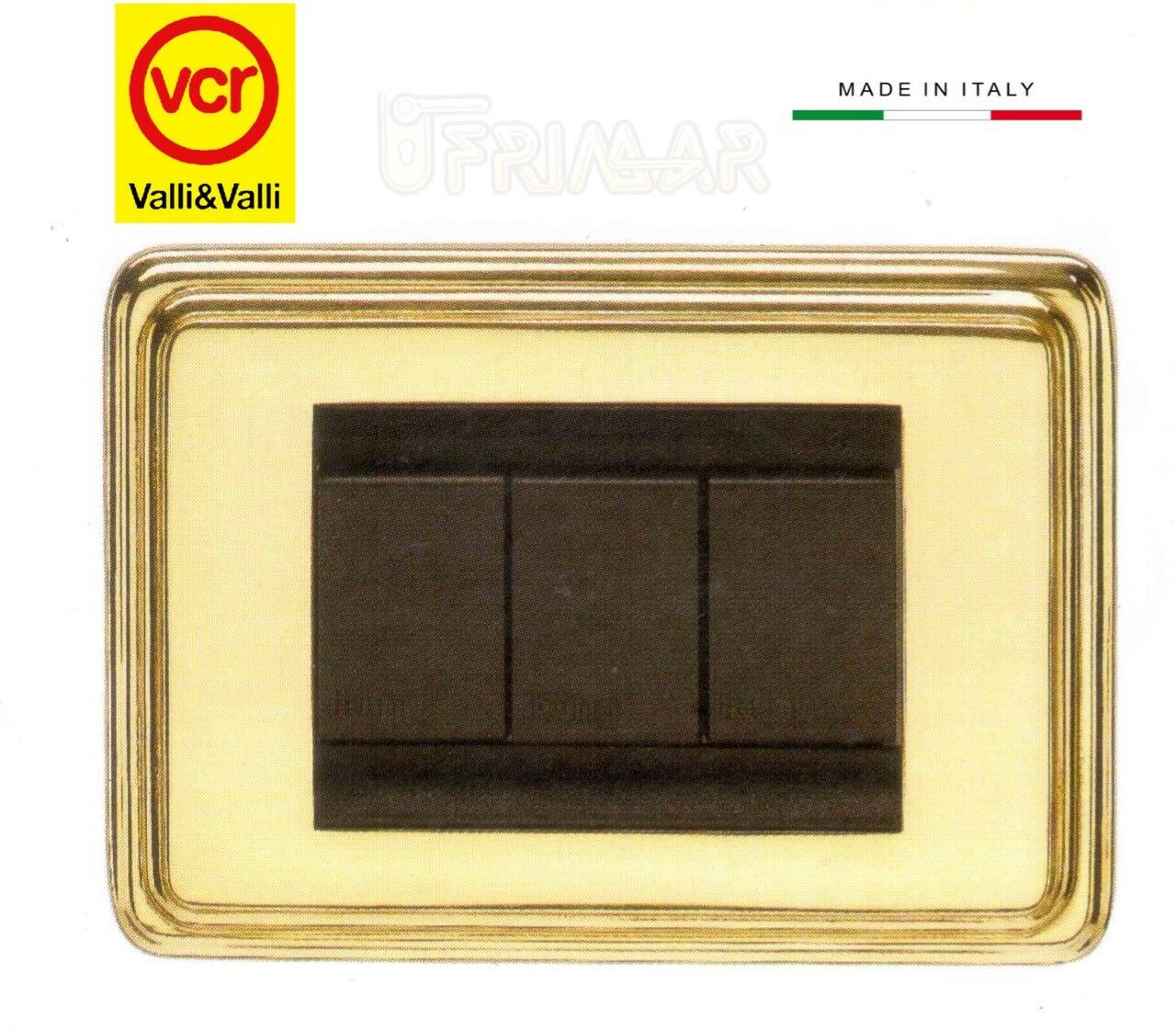 Placca interuttori Valli e Valli F145 3 posti Ottone Luc. Valli & Colombo Living