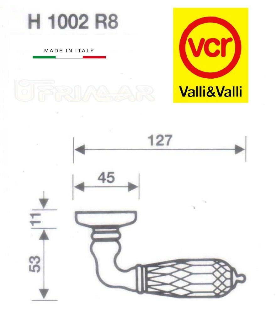 Maniglia porta Valli e Valli Serse H1002 R8 Oro Trasparente Valli & Colombo VCR