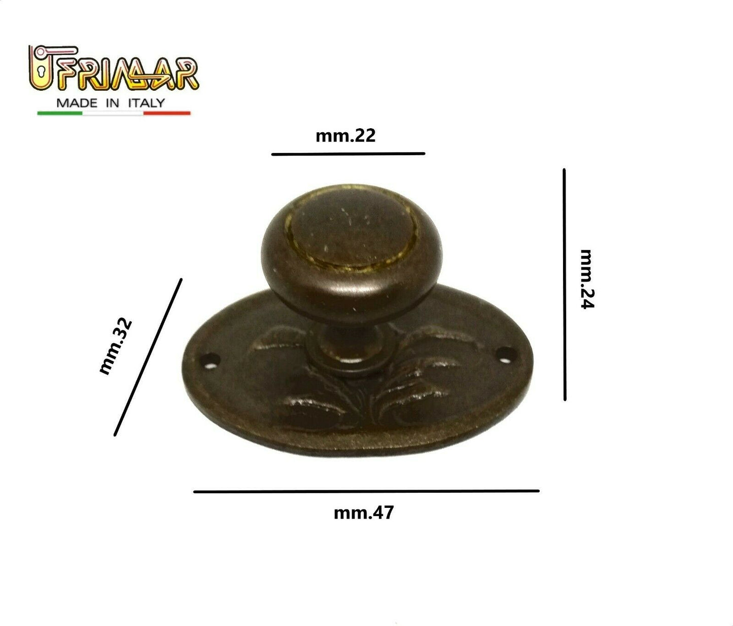 POMELLO CASSETTO MOBILE ANTICO CLASSICO Base mm.47x32 D.mm.22 SPECIALFER BRONZO