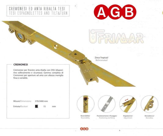 Cremonese AGB anta ribalta TESI A301101505 cm.120/140 GR5 per infissi legno