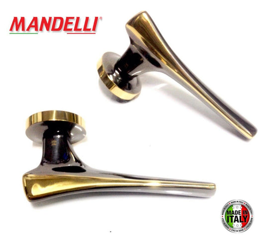 MANIGLIA PER PORTA MANDELLI serie AZIMUT 3011 GOLD/BLACK design Paolo Nava