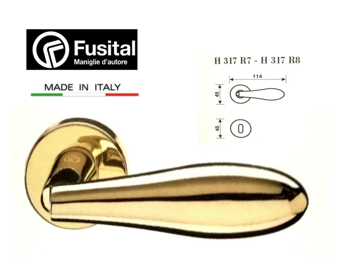 Maniglia Fusital H317 R8 Oro lucido design Antonio Citterio maniglia porta