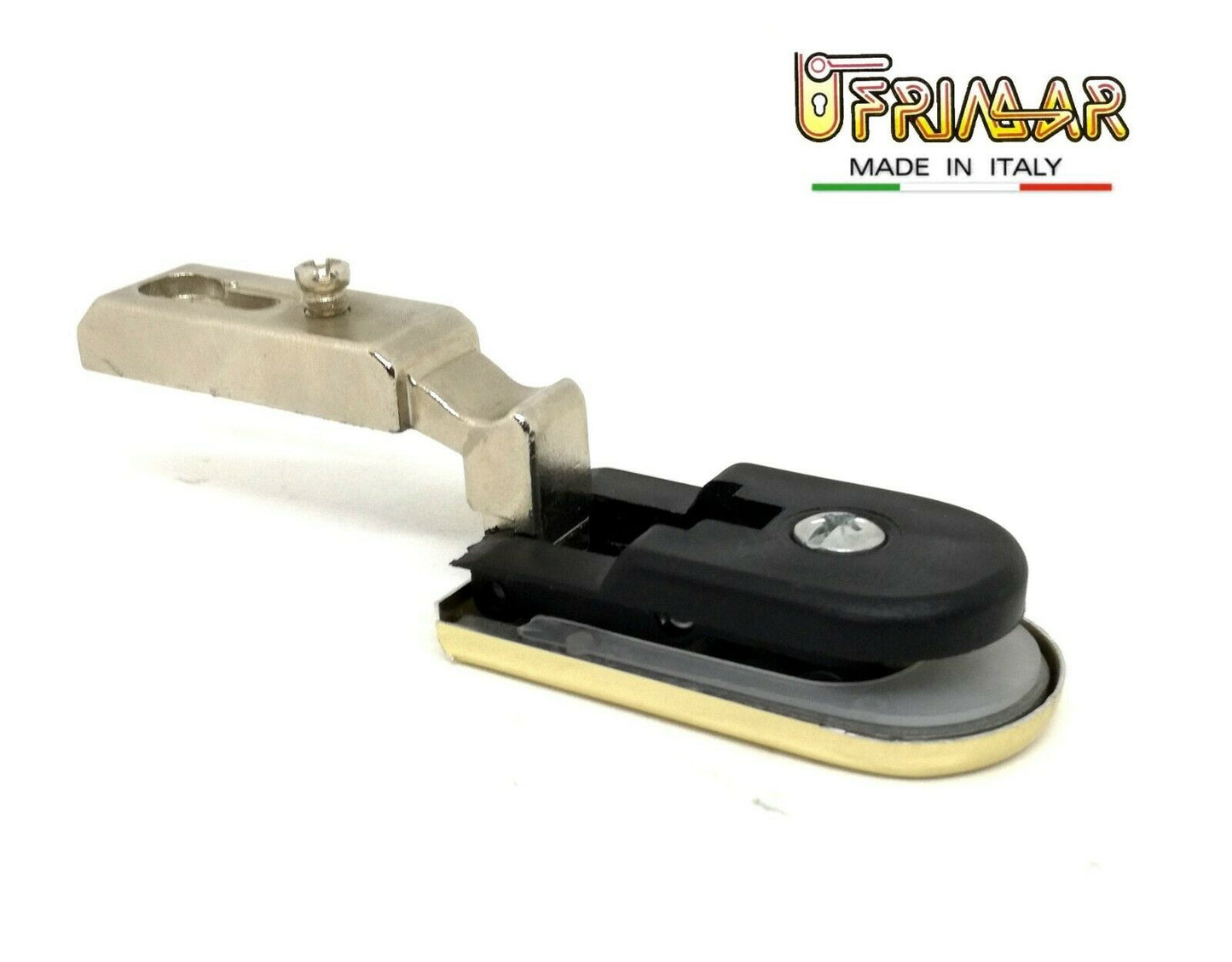 CERNIERA PER VETRO A SORMONTO BATTUTA ESTERNA FORO 20x47 ORO PER ANTA VETRO TM