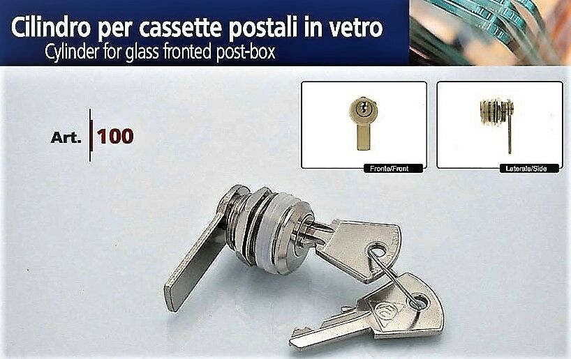 SERRATURA PC CILINDRETTO A LEVETTA  D.mm.16 SPESS. MAX mm.12 x CASSETTE POSTALI