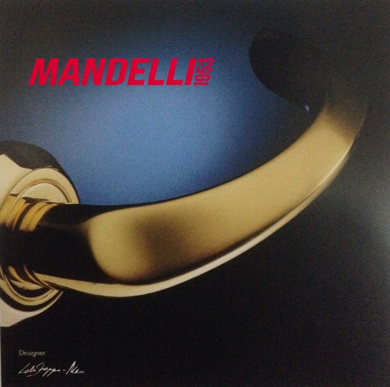 Maniglia Mandelli per porta serie SOFFIO art551 finitura tutta ORO Made in Italy