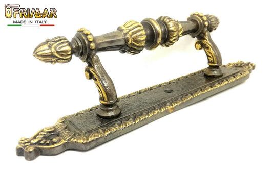 MANIGLIONE PER PORTA PORTONE MANIGLIA CLASSICA mm.255 OTTONE BRONZATO DECENTRATO