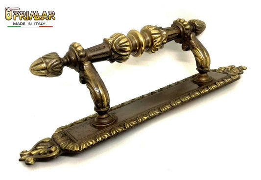 MANIGLIONE PER PORTA PORTONE MANIGLIA CLASSICA mm.250 OTTONE BRONZATO DECENTRATO