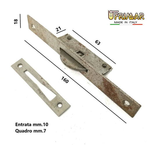 CREMONESE CHIUSURA PER FINESTRE PIASTRA mm.160x18 QUADRO mm.7 MARTELLINA INCASSO