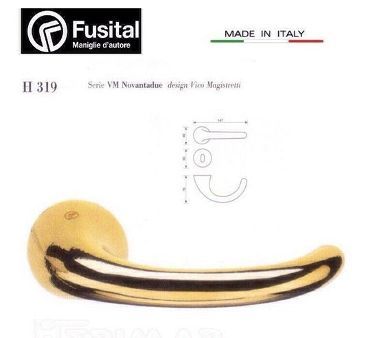 Maniglia Fusital H319 R8 Oro lucido design Vico Magistretti maniglia per porta
