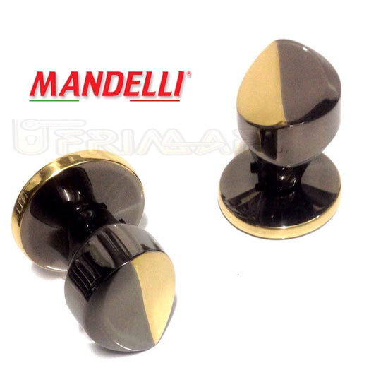 Pomolo per porta legno Mandelli Art.3044 Gold Black serie Vintage Made in Italy