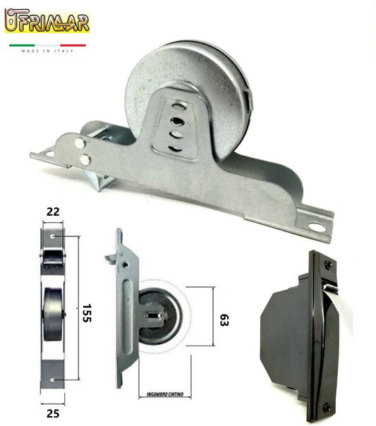 AVVOLGITORE TAPPARELLE AVVOLGIBILI INTER. mm.155 SEMINCASSO PLACCA NERA E CORDA