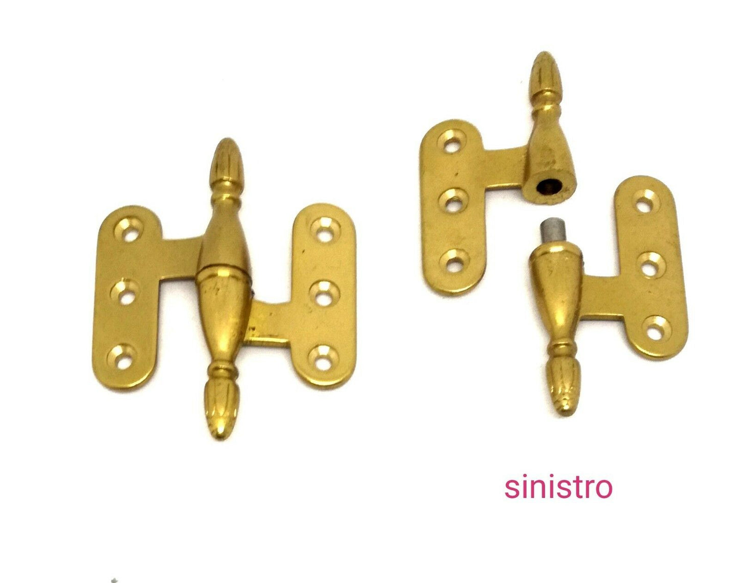 CERNIERA MOBILI ANTICHI BAROCCO PIANA ALA TONDA  mm.66x51 OTTONE Dx/Sx SFILABILE